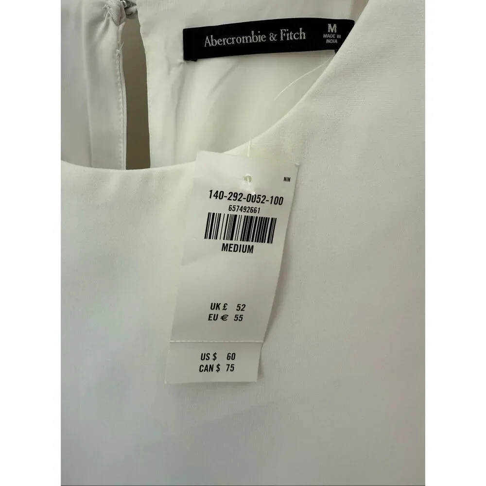 Abercrombie & Fitch White Rosette Ruffle Top Size M - Picture 6 of 9